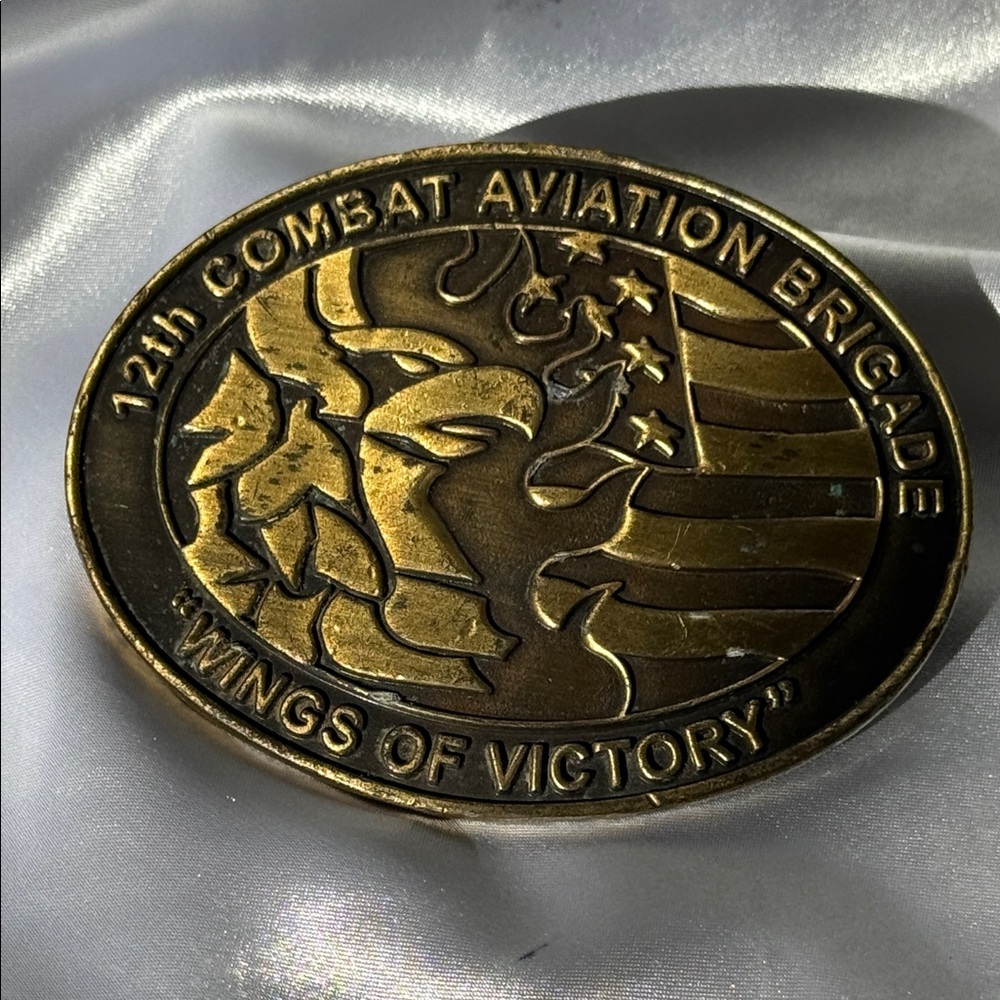 Military Comm. Belt Buckle, 12th Combat Aviation Brigade, Katterbach Germany